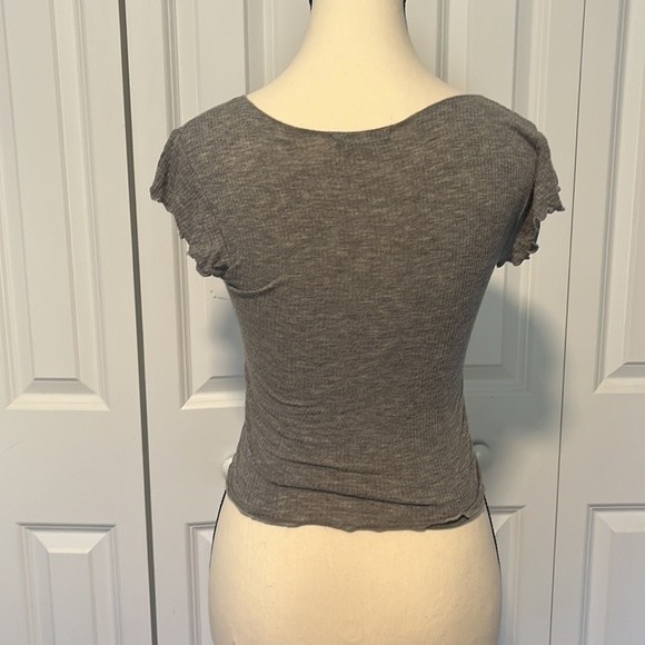 Antistar grey ruched cropped tank top size XS worn twice - Picture 4 of 5
